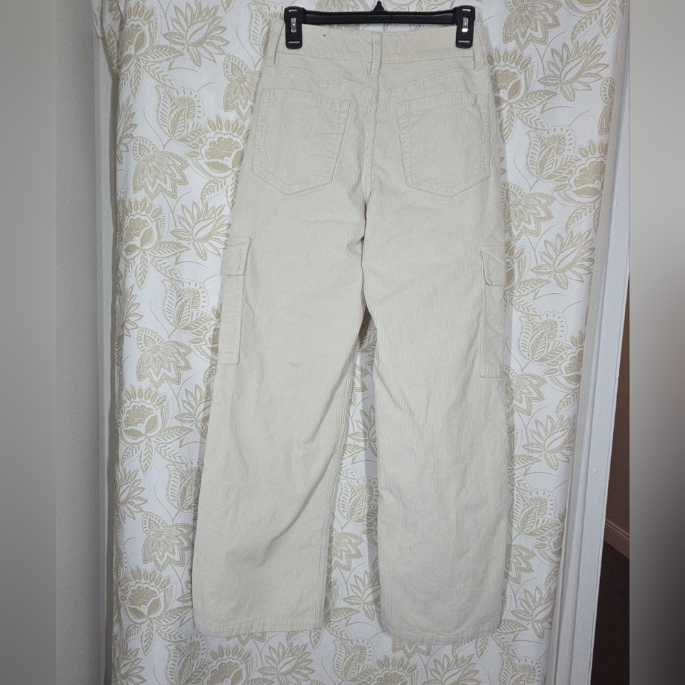 Hollister Ultra High Rise Baggy Cord Cargo Wide Leg Pants Elephant Jumbo Wale 27 - Picture 3 of 12